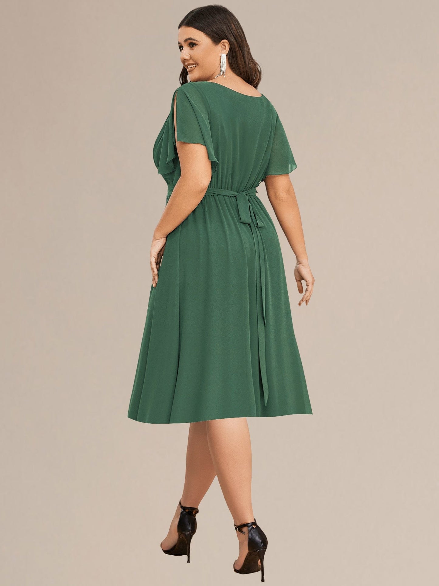 pretty HARLOW|Plus Size Tie-Waist Bridesmaid Dress