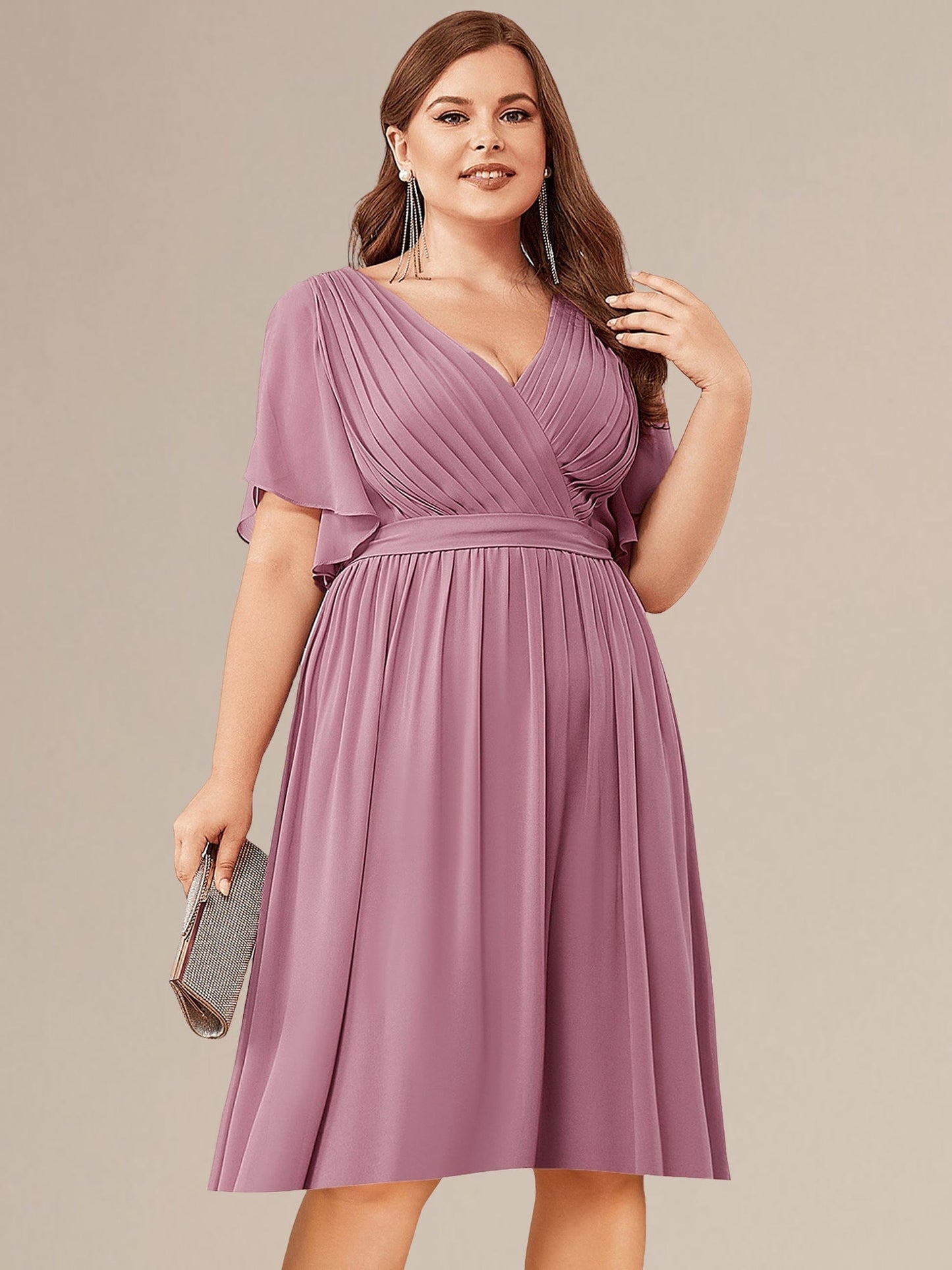 pretty HARLOW|Plus Size Tie-Waist Bridesmaid Dress