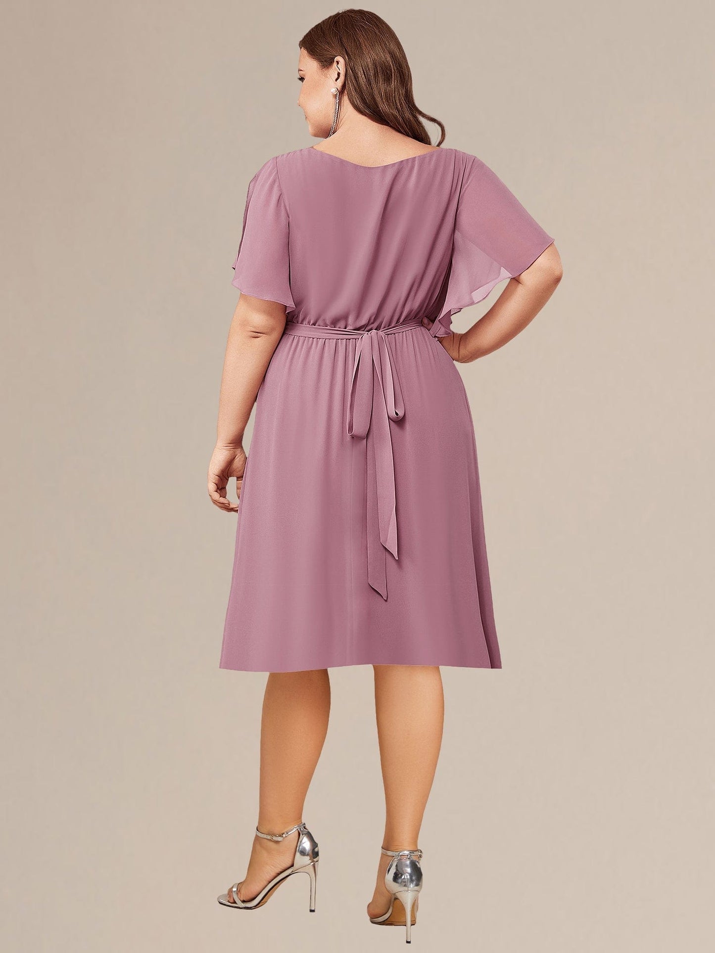 pretty HARLOW|Plus Size Tie-Waist Bridesmaid Dress