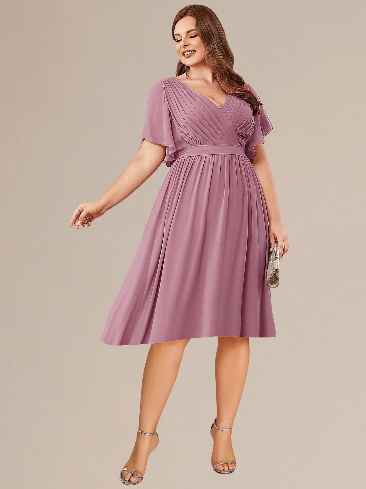 pretty HARLOW|Plus Size Tie-Waist Bridesmaid Dress