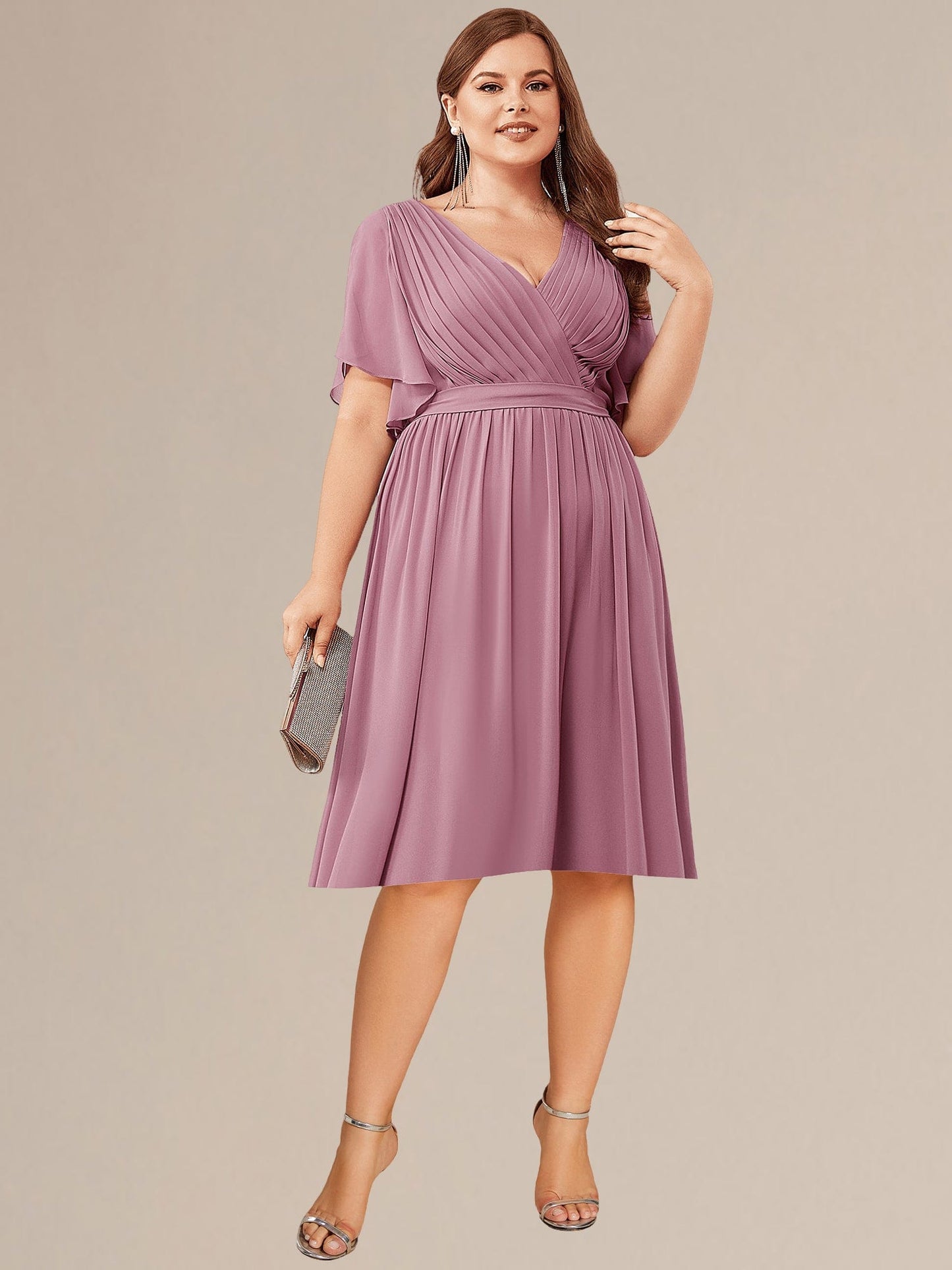 pretty HARLOW|Plus Size Tie-Waist Bridesmaid Dress