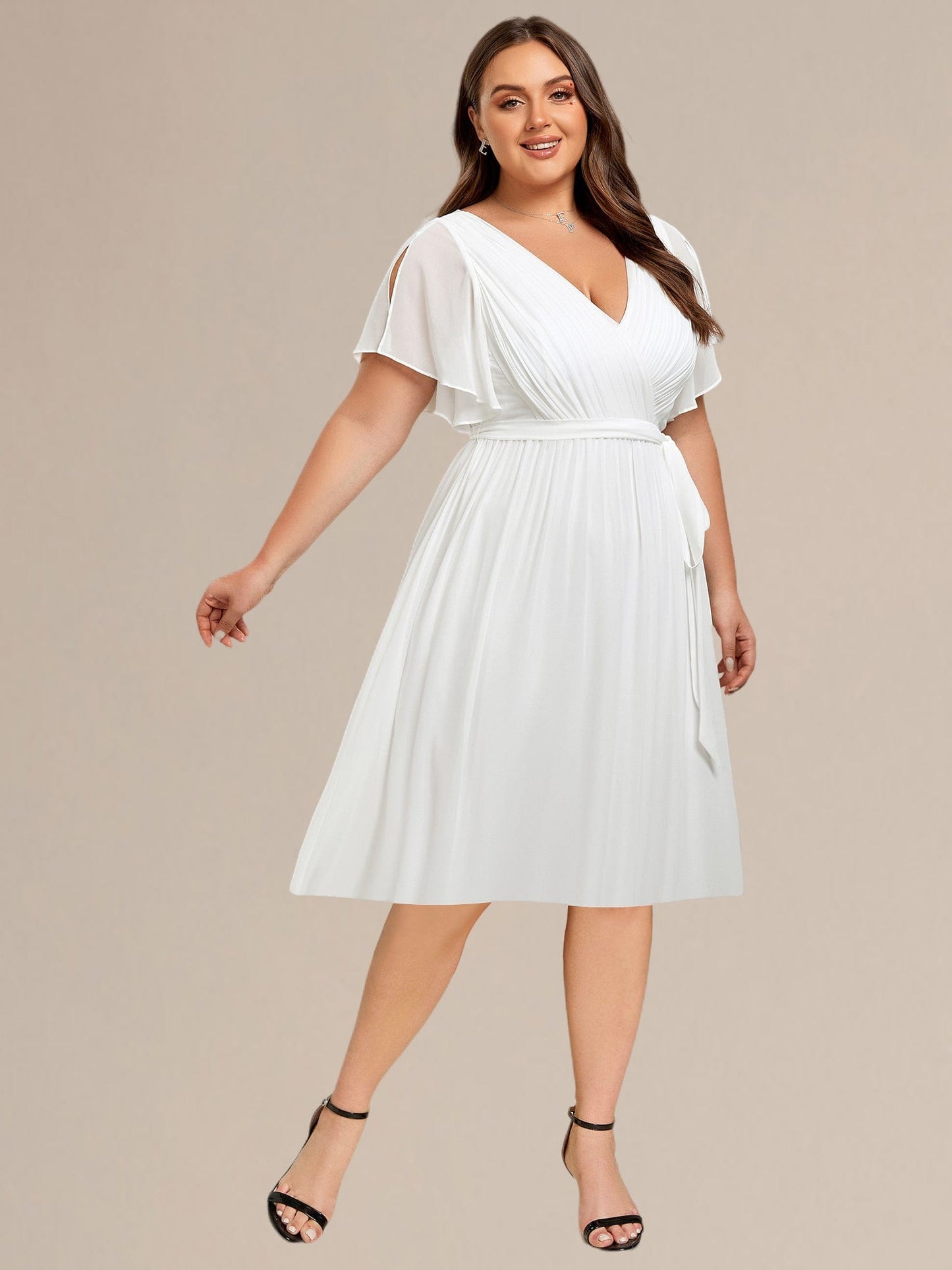 pretty HARLOW|Plus Size Tie-Waist Bridesmaid Dress