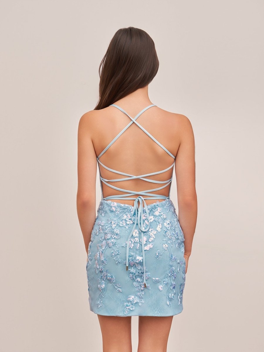 Scarlett |Sheath Lace Corset Homecoming Dress