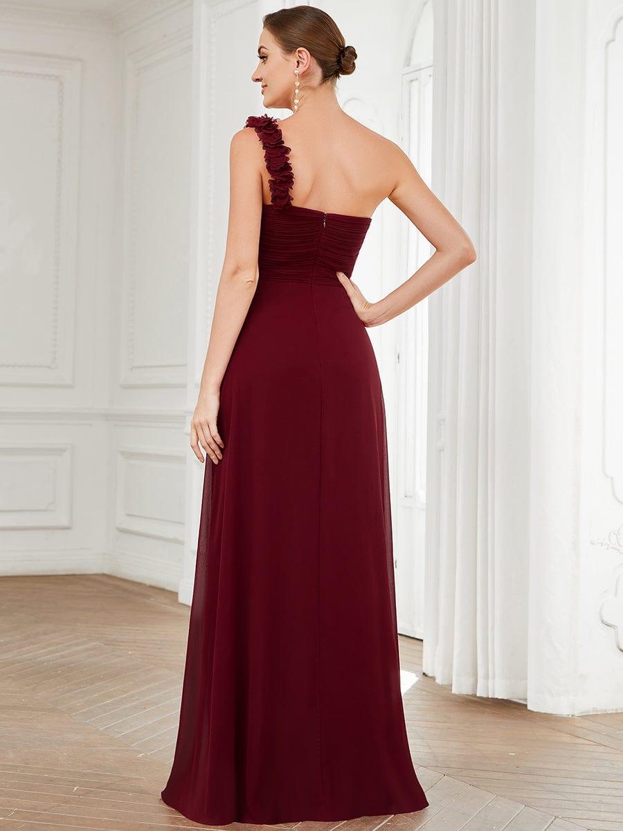 JAYLEEN|Sweet Pleated Bodice One Shoulder Chiffon Bridesmaid Dress