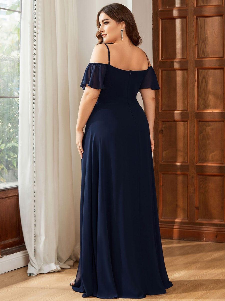 REYA|Stylish Cold Shoulder Flare Sleeves Flowy Bridesmaid Dress