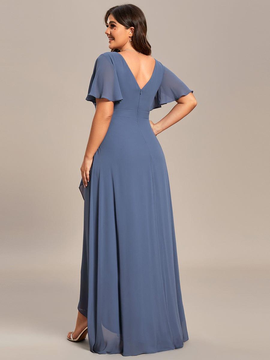 pretty OREE|Plus Size Elegant Lotus Sleeves Chiffon Bridesmaid Dress