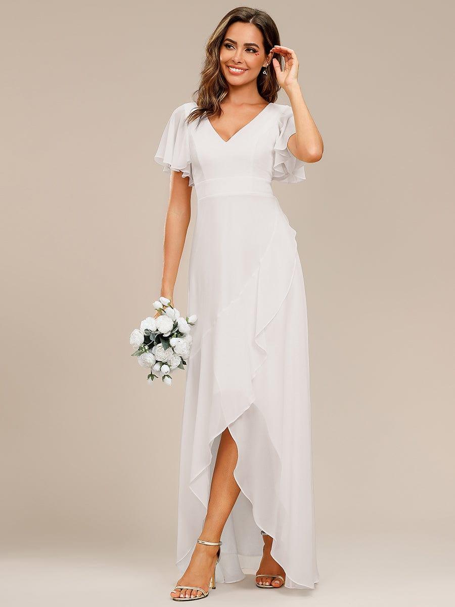 OREE|Charming Chiffon Bridesmaid Dress with Lotus Leaf Hemline