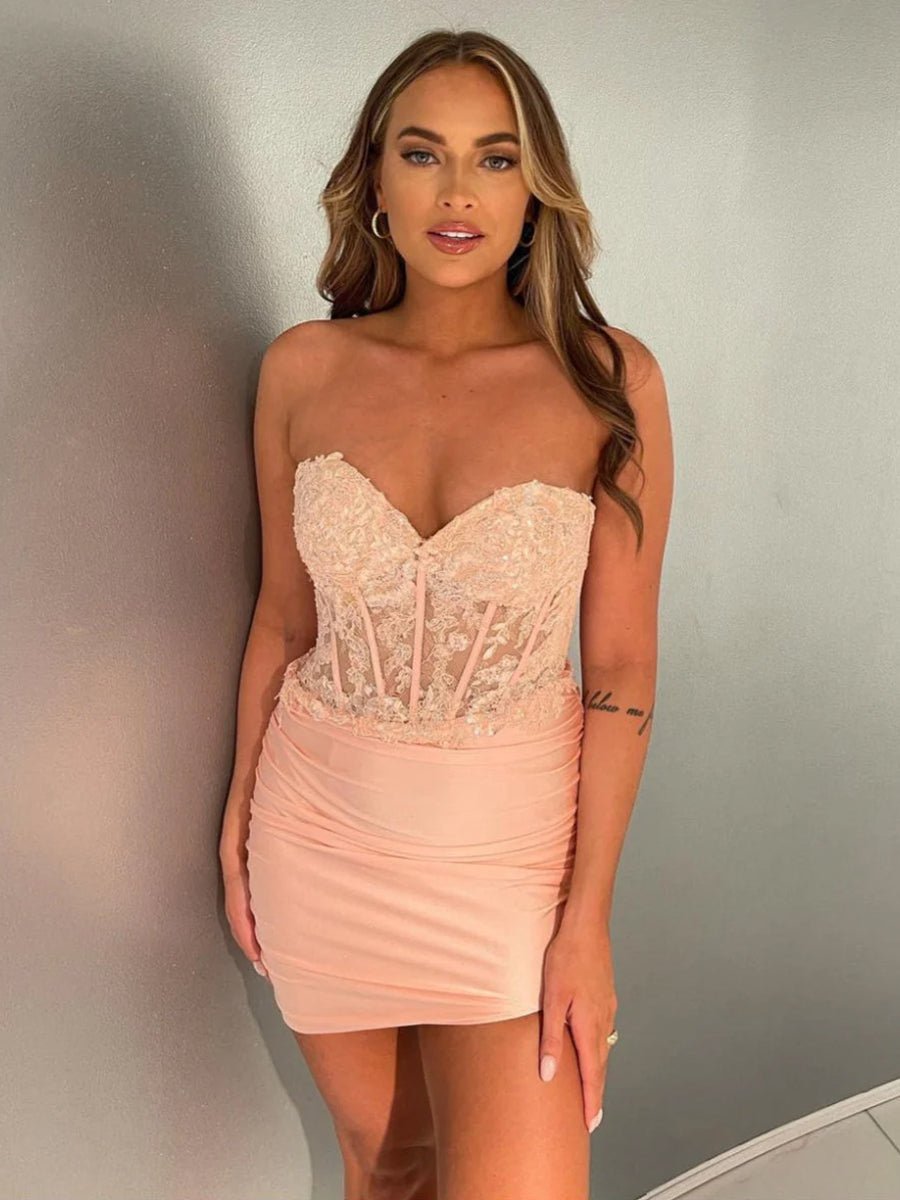 Sheath Sweetheart Fuchsia Tight Mini Party Dresses