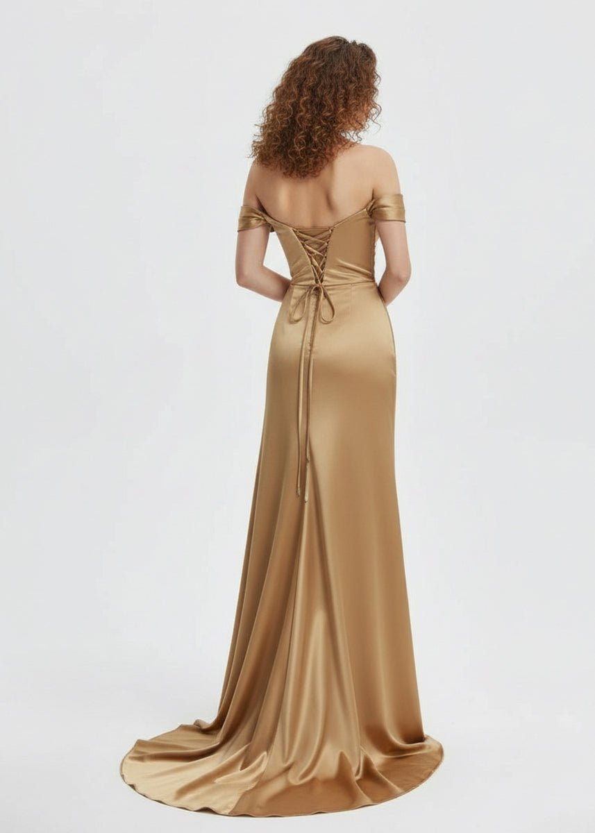 Adelaide | Mermaid Satin Long Prom Dress with Slit