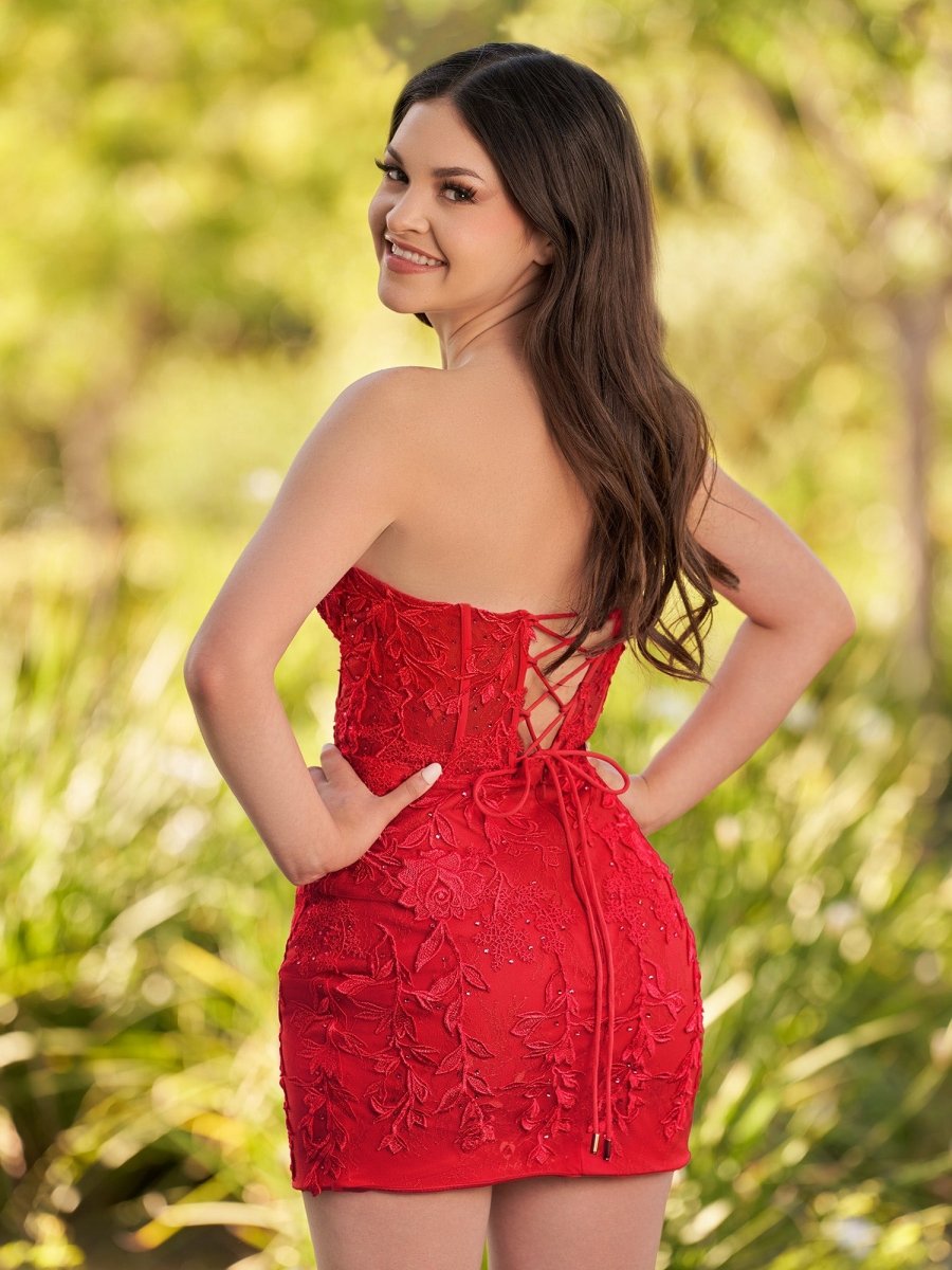 Jasmine | Yellow Tight Short Homecoming Dress with Appliques