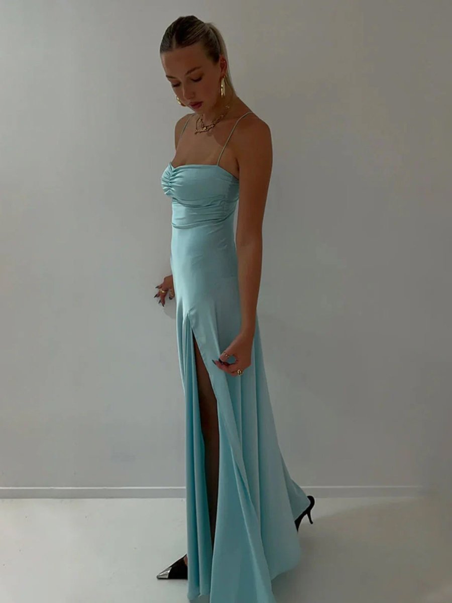 Notori | Spaghetti Straps Sheath Long Prom Dresses With Split