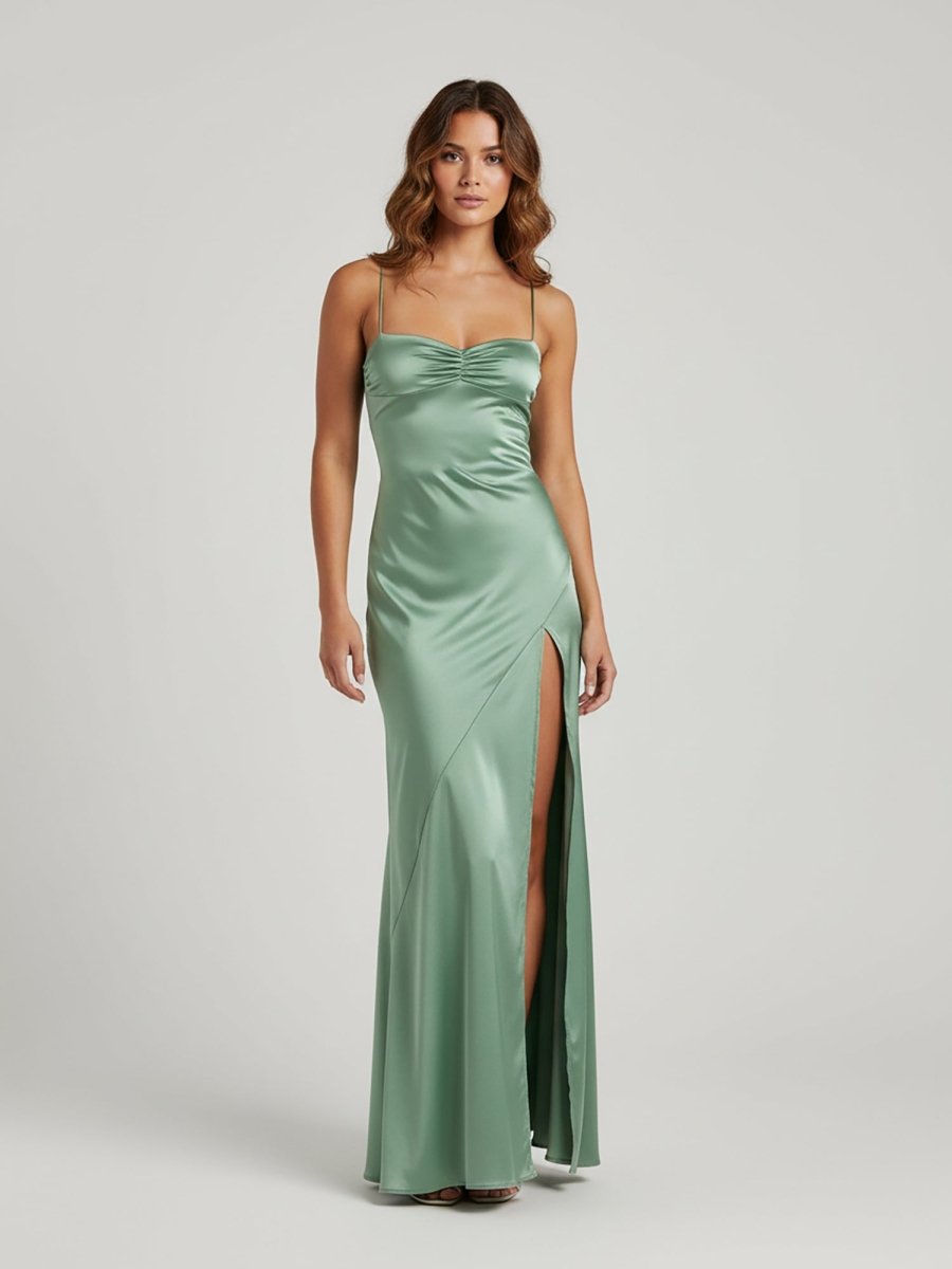 Notori | Spaghetti Straps Sheath Long Prom Dresses With Split