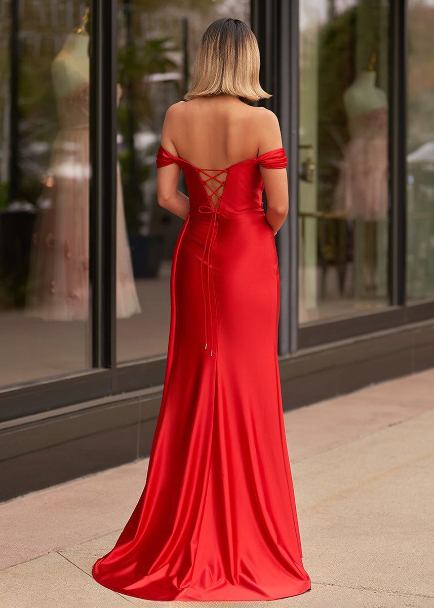Adelaide | Mermaid Satin Long Prom Dress with Slit