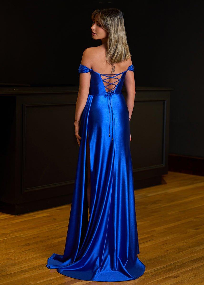Adelaide | Mermaid Satin Long Prom Dress with Slit
