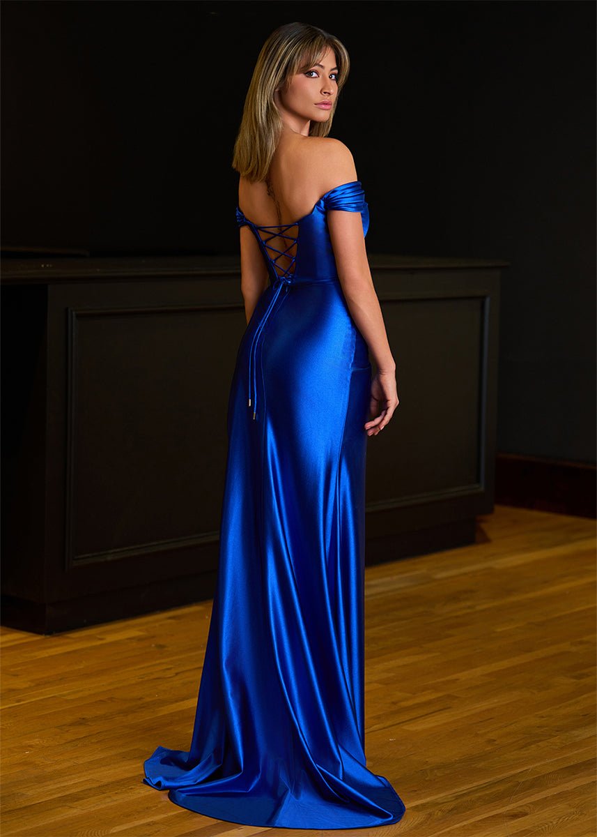 Adelaide | Mermaid Satin Long Prom Dress with Slit