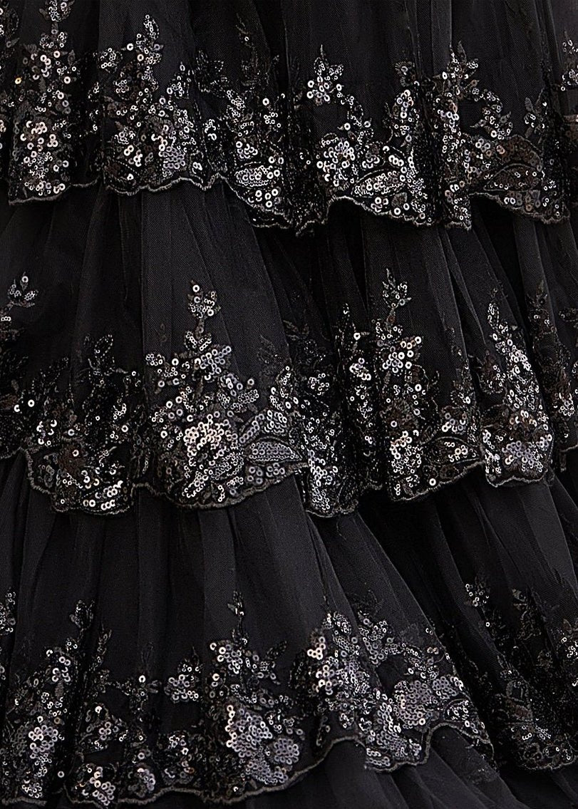 Livia |Sheath One Shoulder Tiered Lace Long Prom Dress