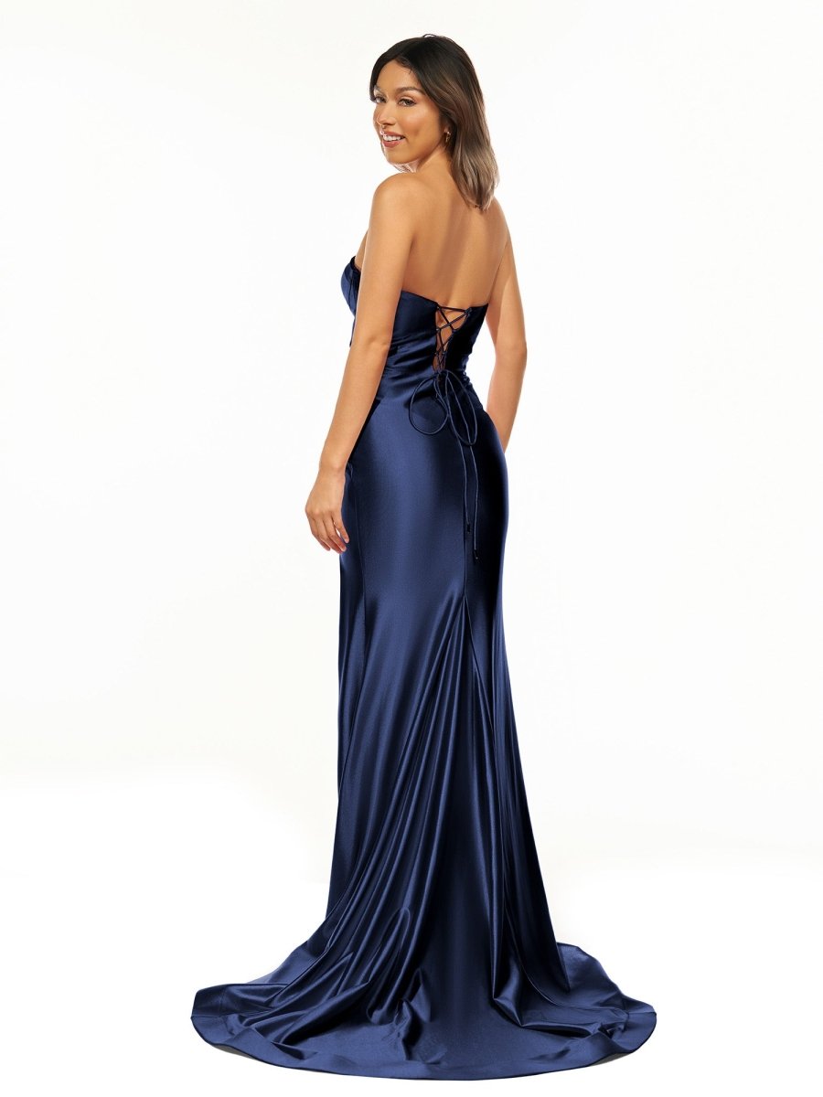 Abby | Sweetheart Fuchsia Pleated Mermaid Long Prom Dress