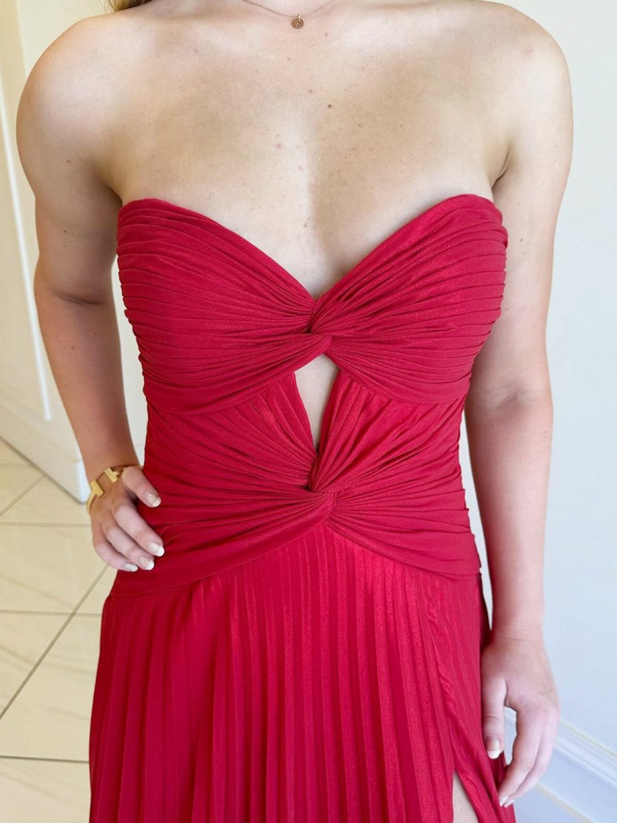 Tyrone | Strapless Keyhole Pleated A-Line Prom Dress