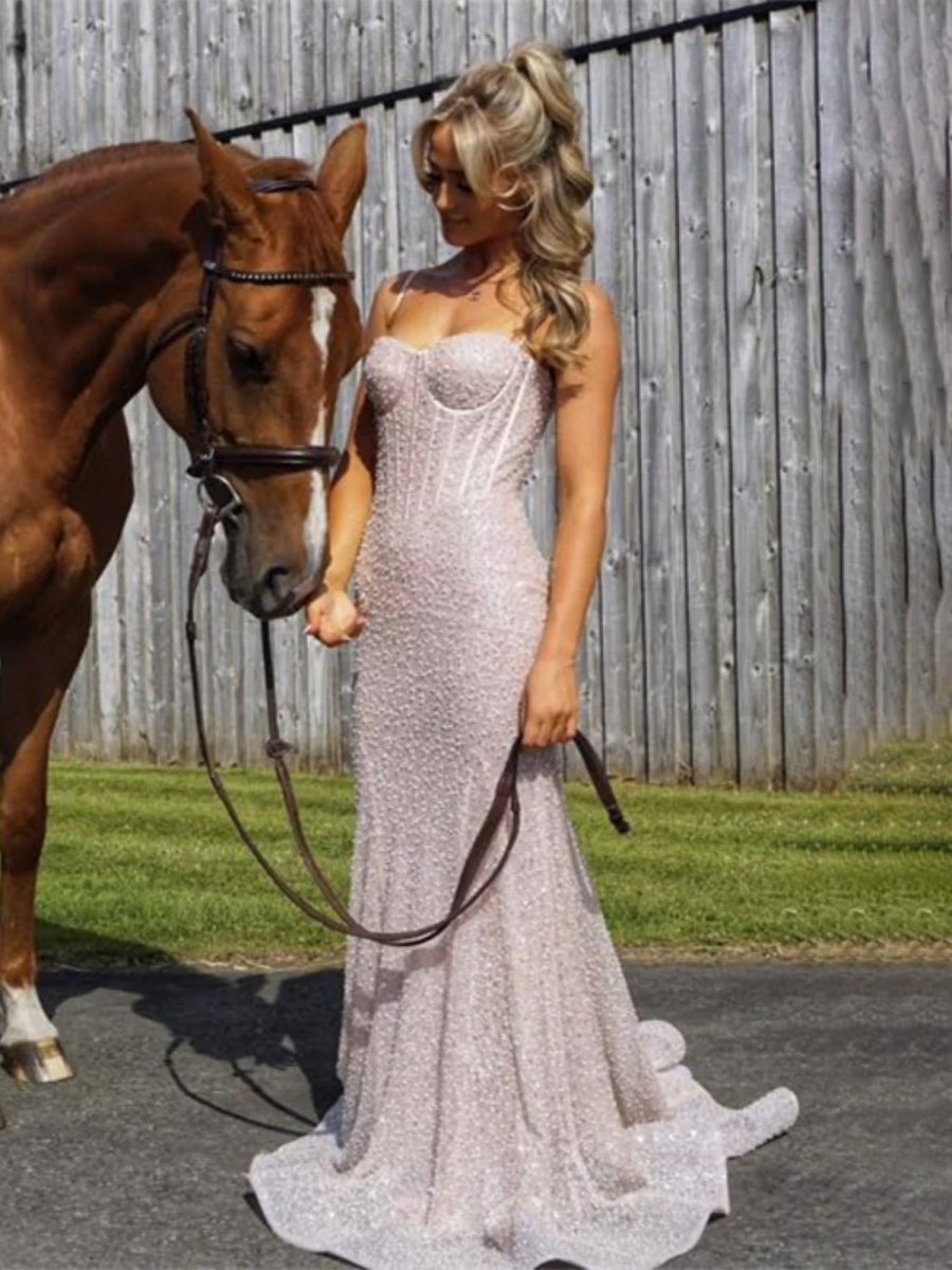 Yoshi | Mermaid Sweetheart Sky Blue Sequins Prom Dresses