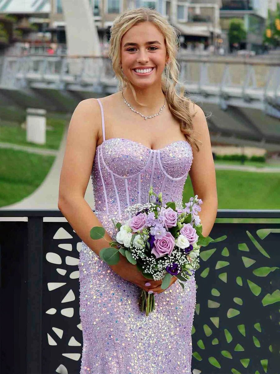 Yoshi | Mermaid Sweetheart Sky Blue Sequins Prom Dresses